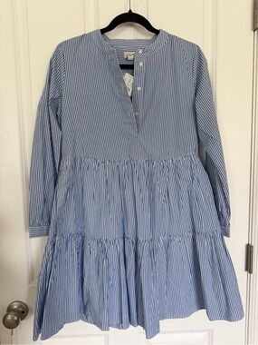 J. Crew Blue and White Striped Button-Up dress